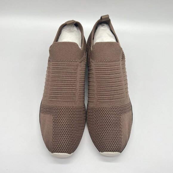 JSLIDES Womens Size 9 Great Taupe Brown Knit Slip On Laceless Sneakers Shoes - Picture 3 of 11